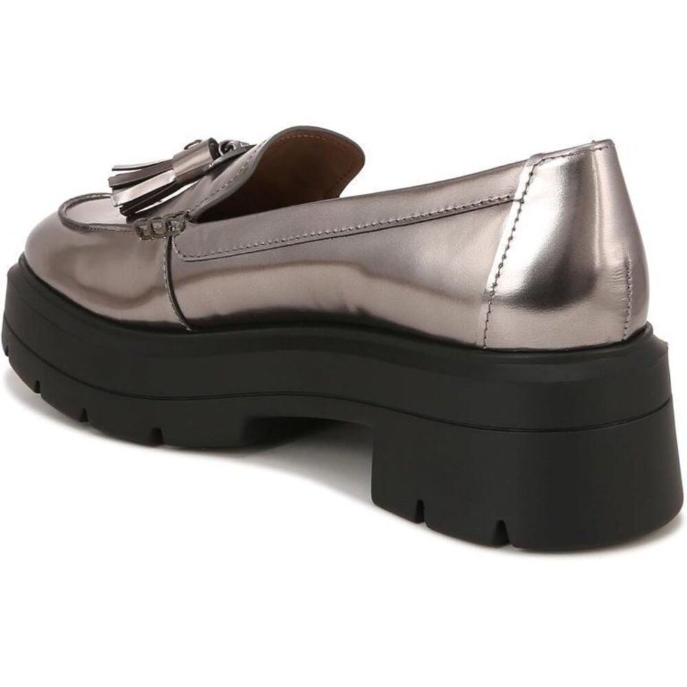 Naturalizer Nieves Chunky Comfort Slip-On Lug Sole Loafers Metallic Pewter 8 - Picture 5 of 8